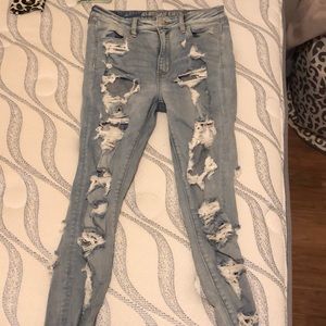 Ripped American eagle light wash jeans